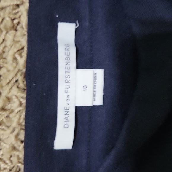 Diane Von Furstenberg Mini Skirt Jan Jersey Pleated Skirt Knit Navy Size 10 - Picture 3 of 6